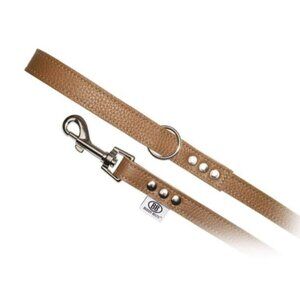 NEW Buddy Belts Carmel Leather Leash with Crystals